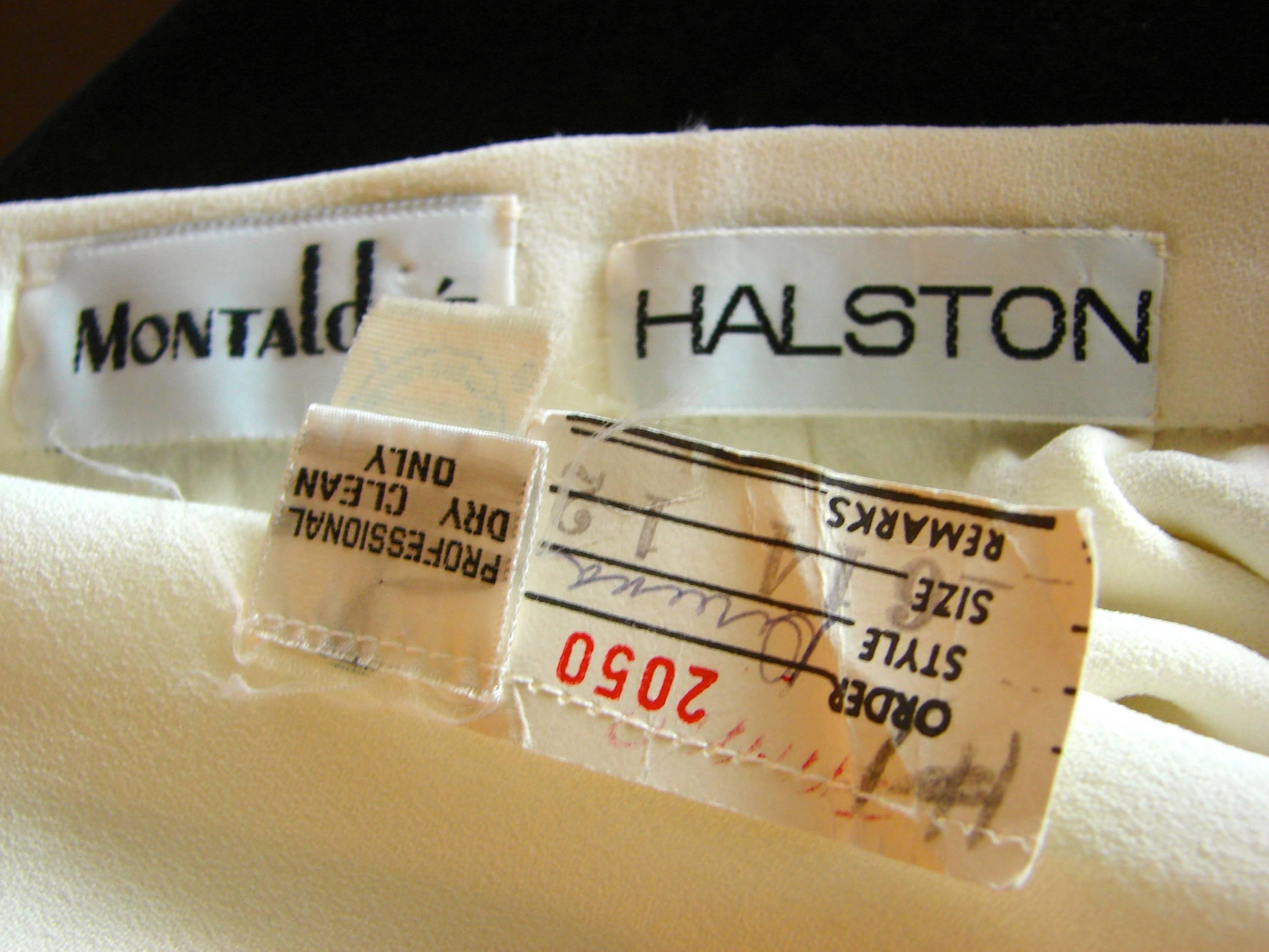 Rare Halston Silk Crepe Tulip Skirt Documented Runway Rare 70s Montaldo's S/M 2