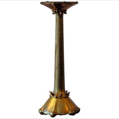 Rare Hammered Brass Candlestick by Atelier Brom
