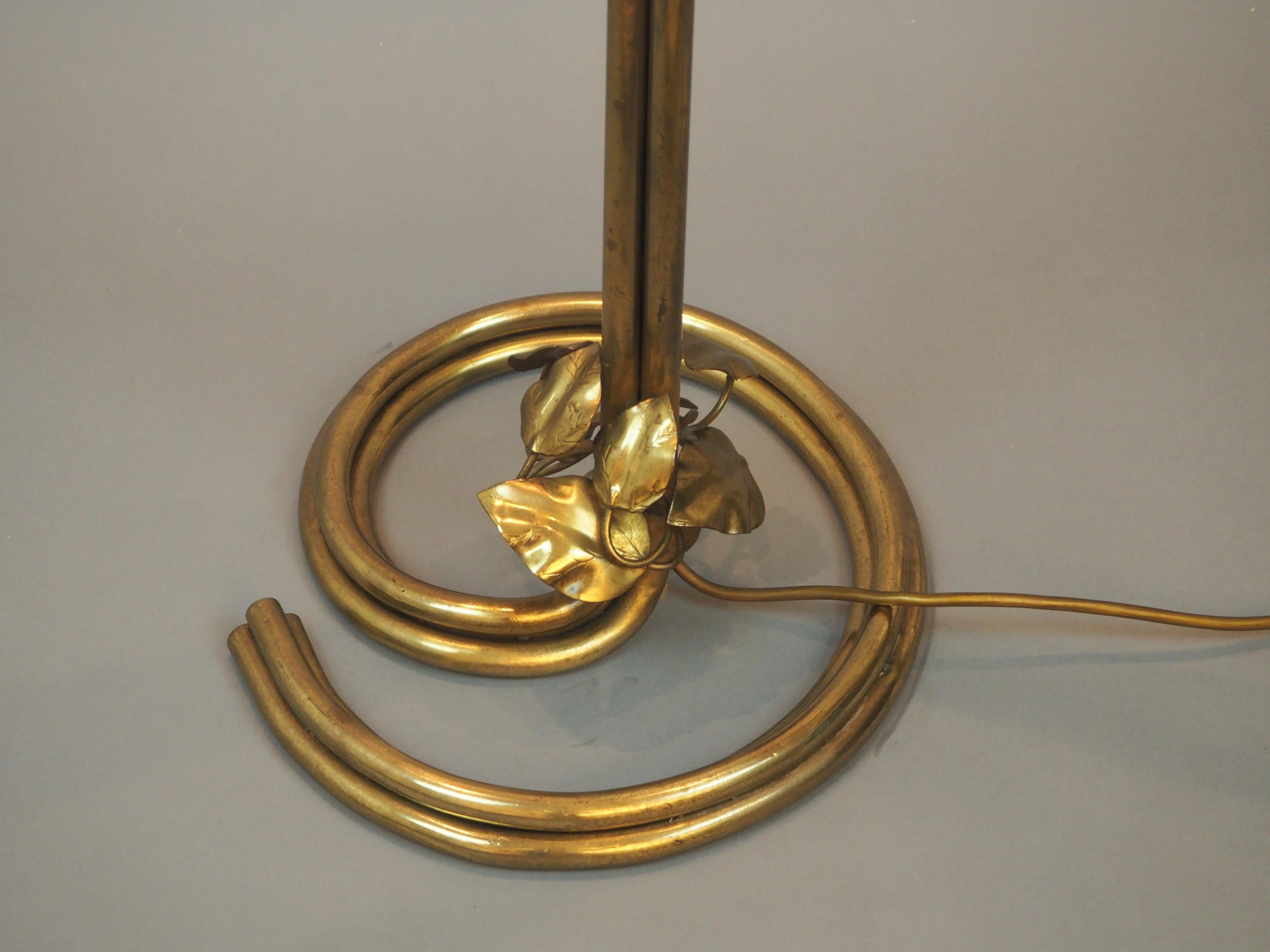 Mid-Century Modern Mid - Century Hammered Brass Floor Lamp attr. to Maison Charles, circa 1960s For Sale