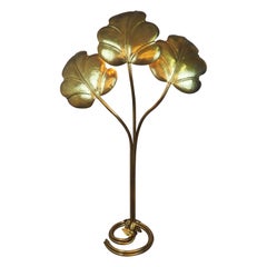 Mid - Century Hammered Brass Floor Lamp attr. to Maison Charles, circa 1960s