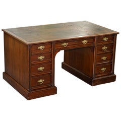 Rare Hampton & Son's Pall Mall Hardwood Twin Pedestal Writing Partners Desk