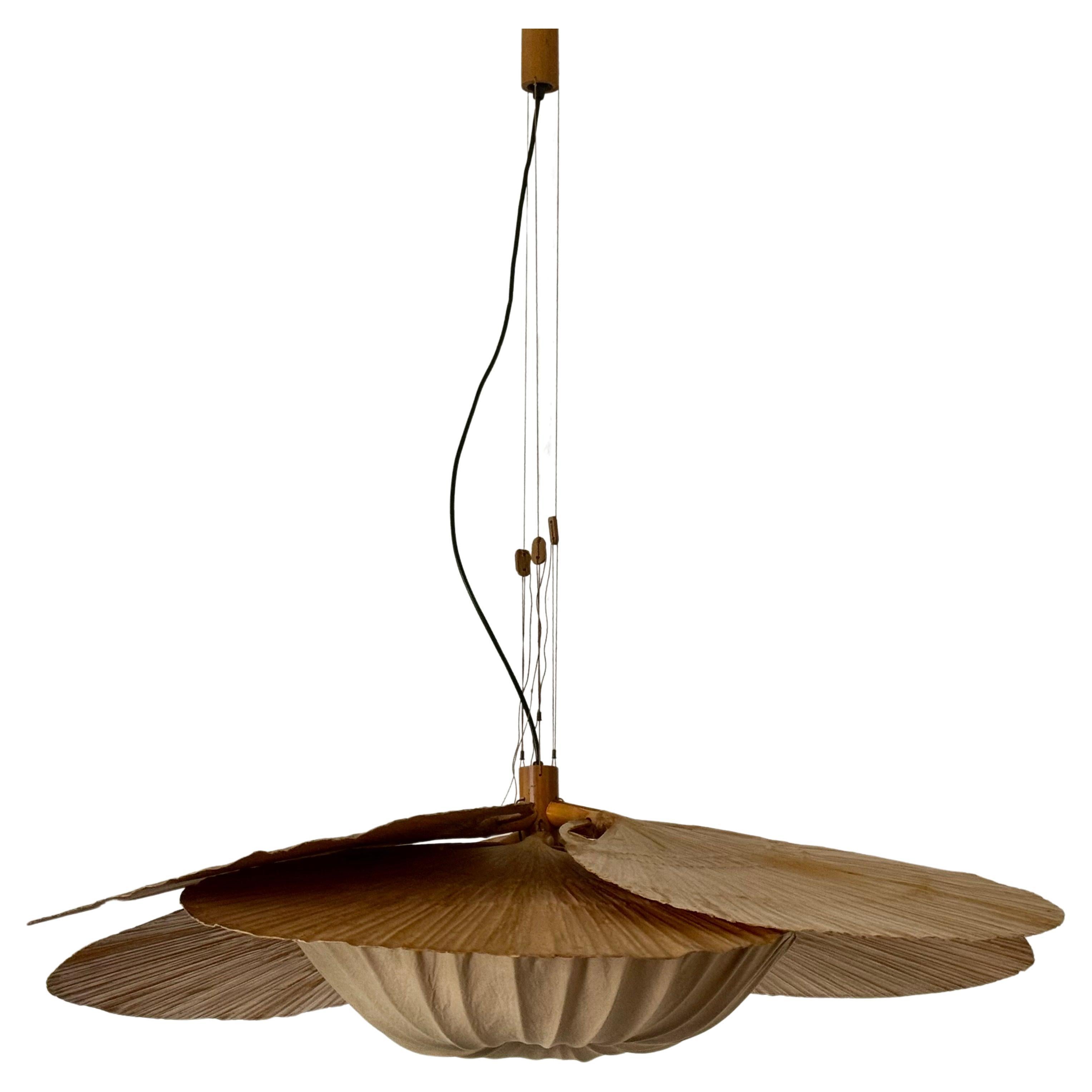 Giapponismo Rara lampada a sospensione Uchiwa 