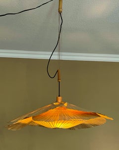 Rare "Hana II" Uchiwa Pendant Light by Ingo Maurer for Design M, 1970s