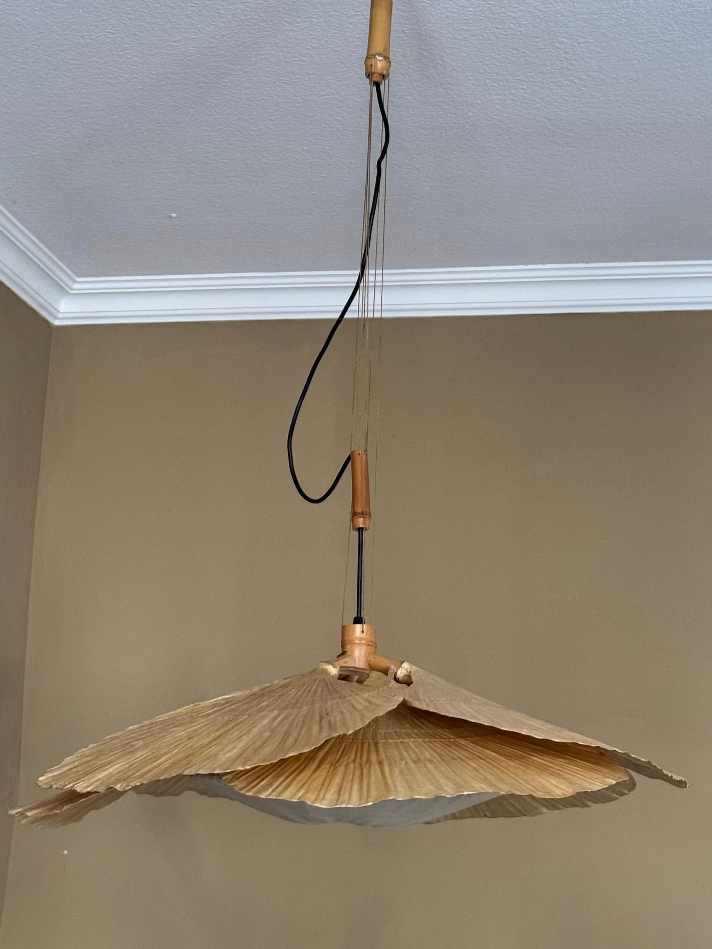 Rare suspension Uchiwa Halo II d'Ingo Maurer pour Design M, 1970 Excellent état - En vente à Wiesbaden, Hessen