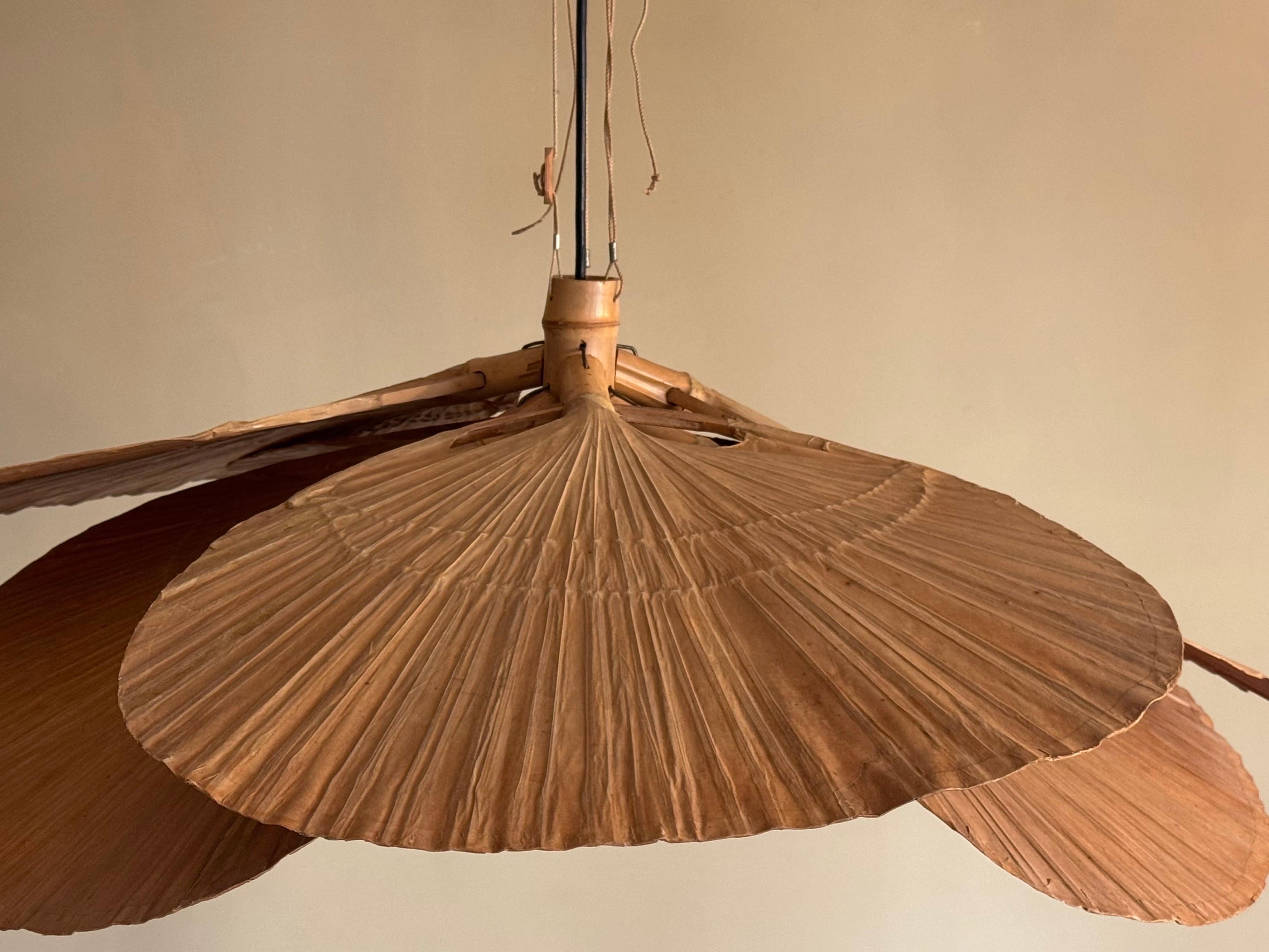 Rare suspension Uchiwa Halo II d'Ingo Maurer pour Design M, 1970 Excellent état - En vente à Wiesbaden, Hessen