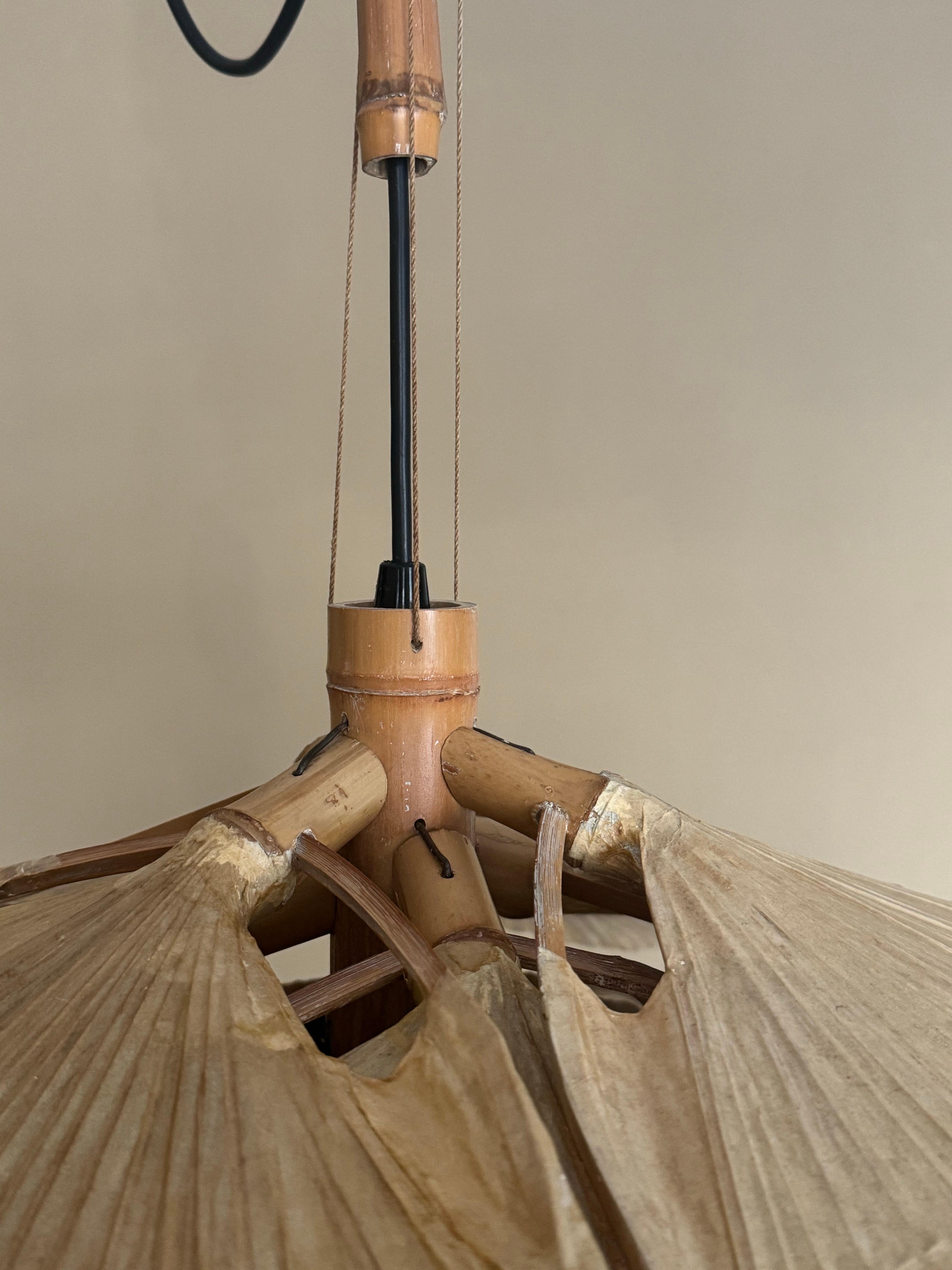 Fin du 20e siècle Rare suspension Uchiwa Halo II d'Ingo Maurer pour Design M, 1970 en vente