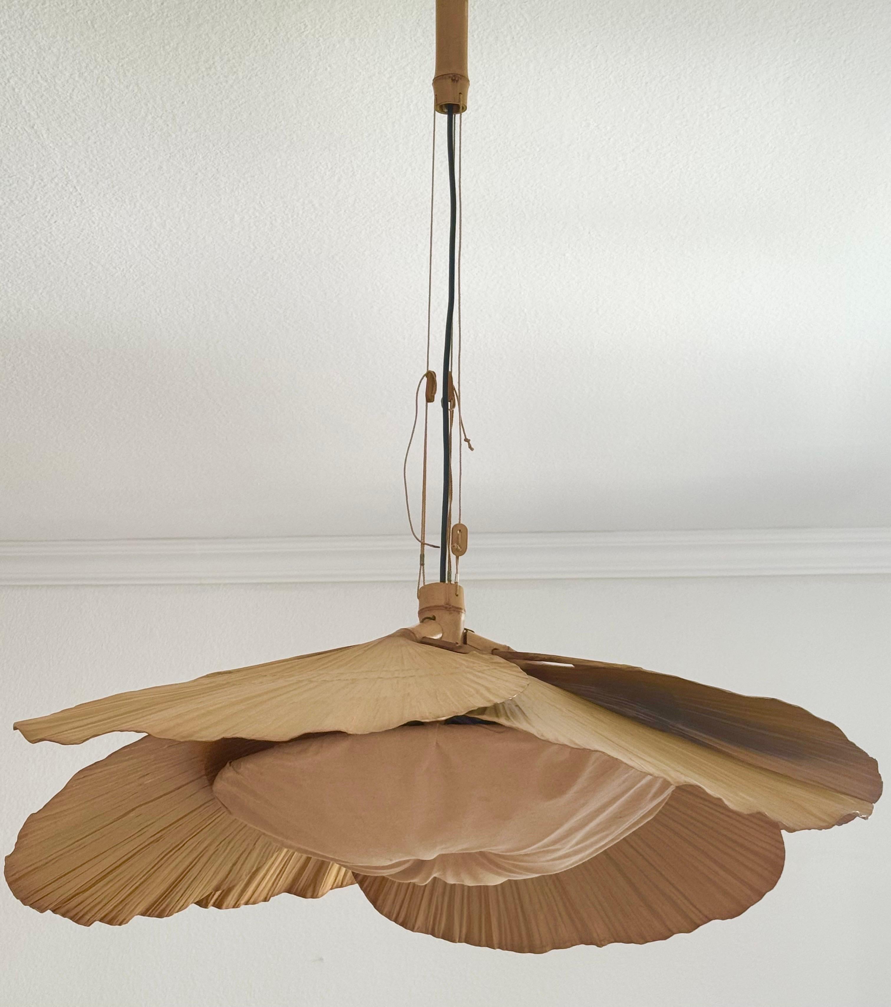 Seltene Uchiwa-Pendelleuchte „Hana II“ von Ingo Maurer für Design M, 1970er Jahre