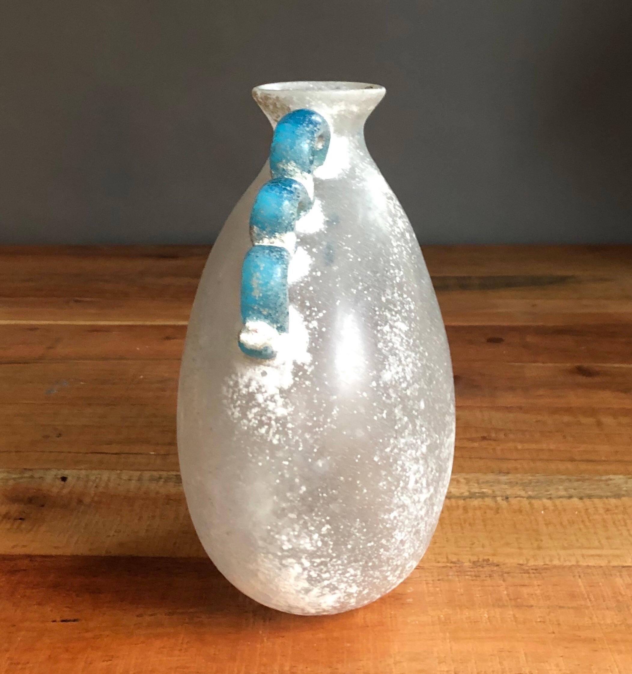 Rare vase en verre Scavo soufflé à la main par Seguso, 