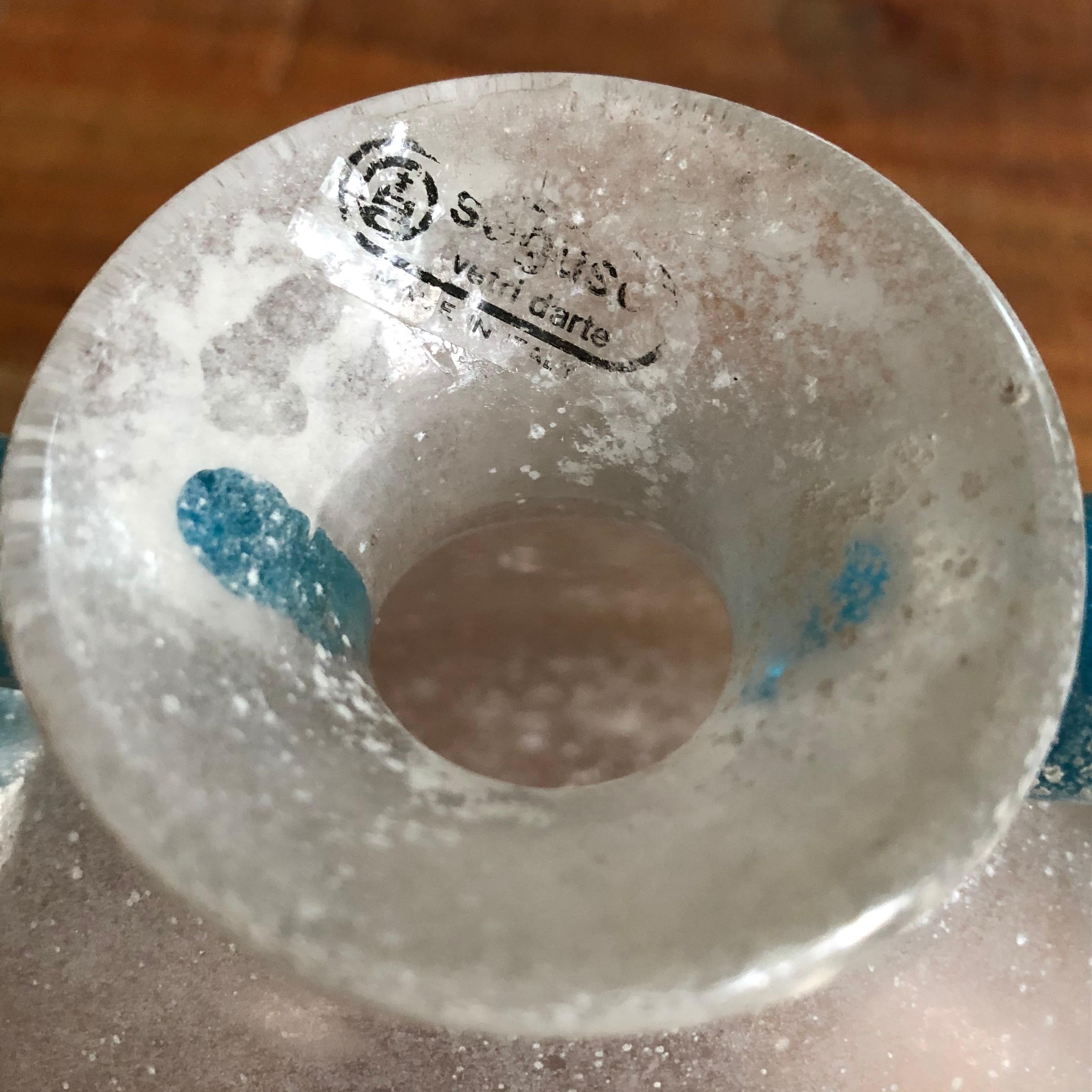 Rare vase en verre Scavo soufflé à la main par Seguso, 
