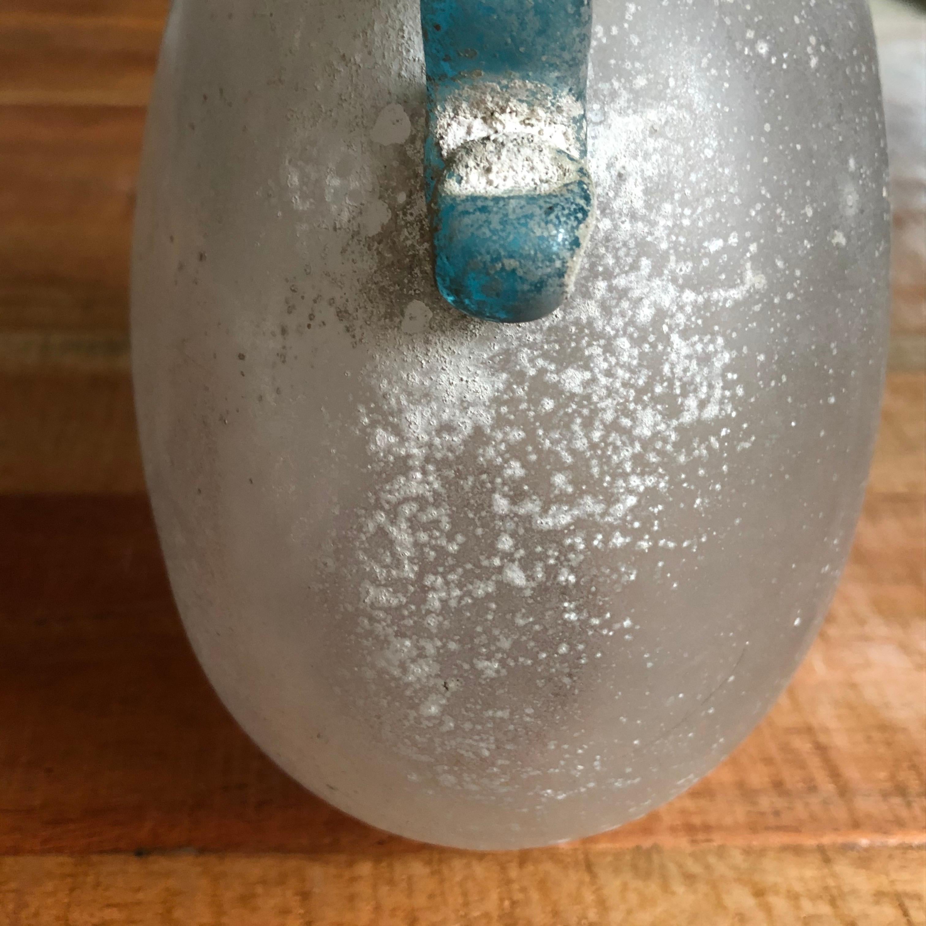 Rare vase en verre Scavo soufflé à la main par Seguso, 