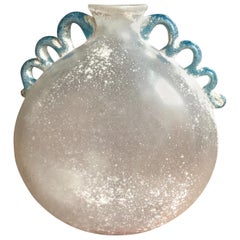 Rare vase en verre Scavo soufflé à la main par Seguso, "signé", Italie, vers les années 1980
