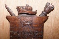 Rare écossais de combat sculpté à la main en 1587 Armoiries de la ville de York Cimier d'armoiries