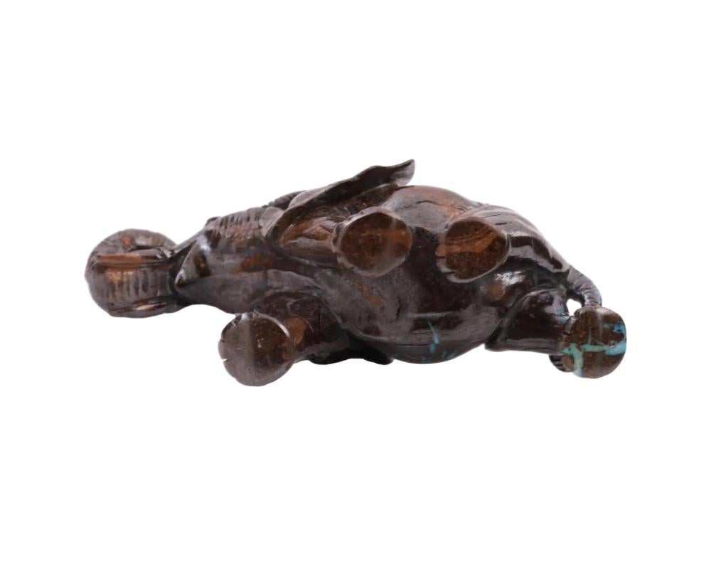 Rare Hand Carved Opal Stone Figurine Of Elephant For Sale 2
