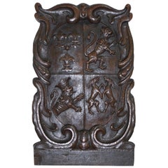 Seltenes handgeschnitztes königliches Wappen 1660 Wappen aus massiver Eiche Atemberaubender Fund