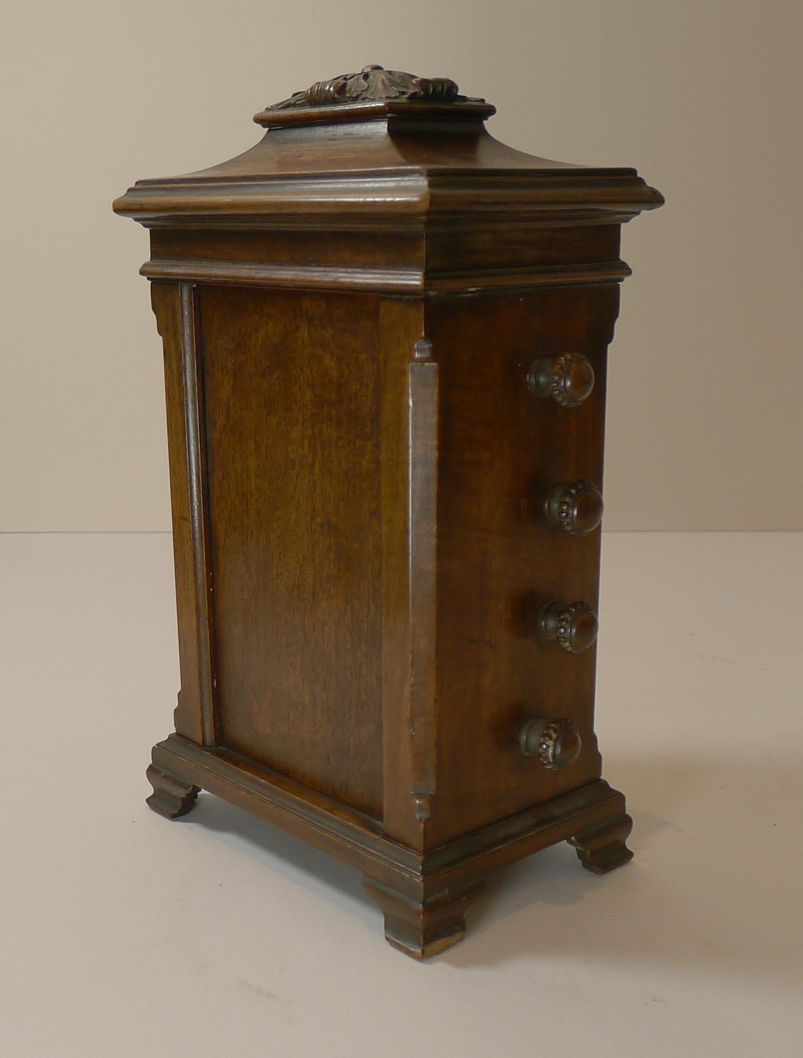 Rare Hand Carved Wooden Desk-Top Perpetual Calendar c.1900 1