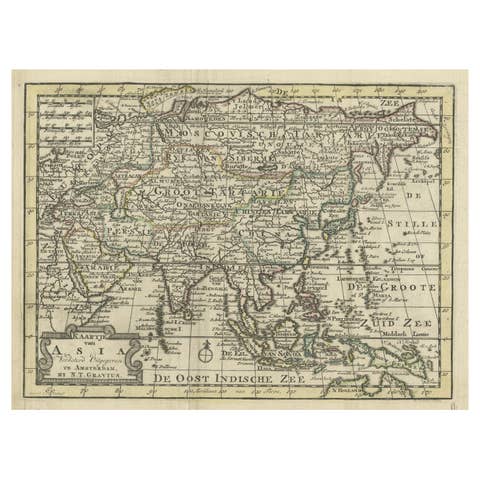 Rare Hand-Colored Antique Map of Asia, 1788