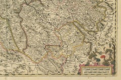 Rare Hand-Colored Map of Franche-Comté and Burgundy by Frederik De Wit c. 1688