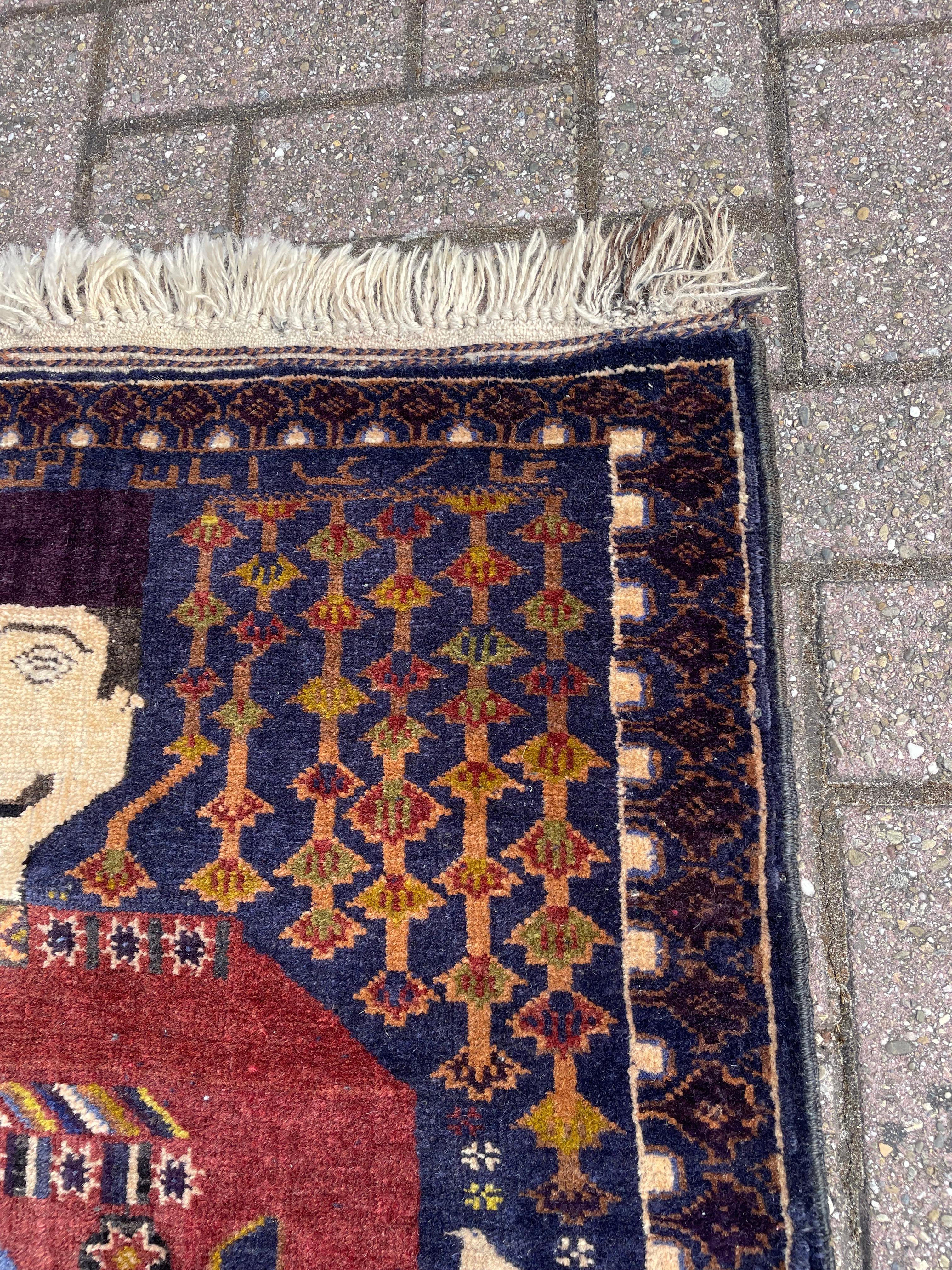 Rare Hand-Knotted War Rug Depicting Reign & King Amanullah Khan 1919 Afghanistan For Sale 6