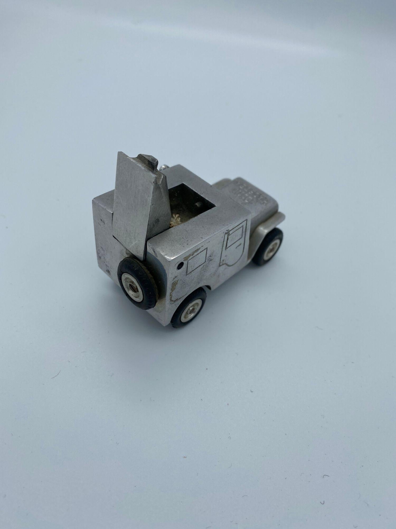 Mid-Century Modern Rare Hand Machined Willys Jeep Ges-Gesch Table Lighter, West Germany by by Baier For Sale