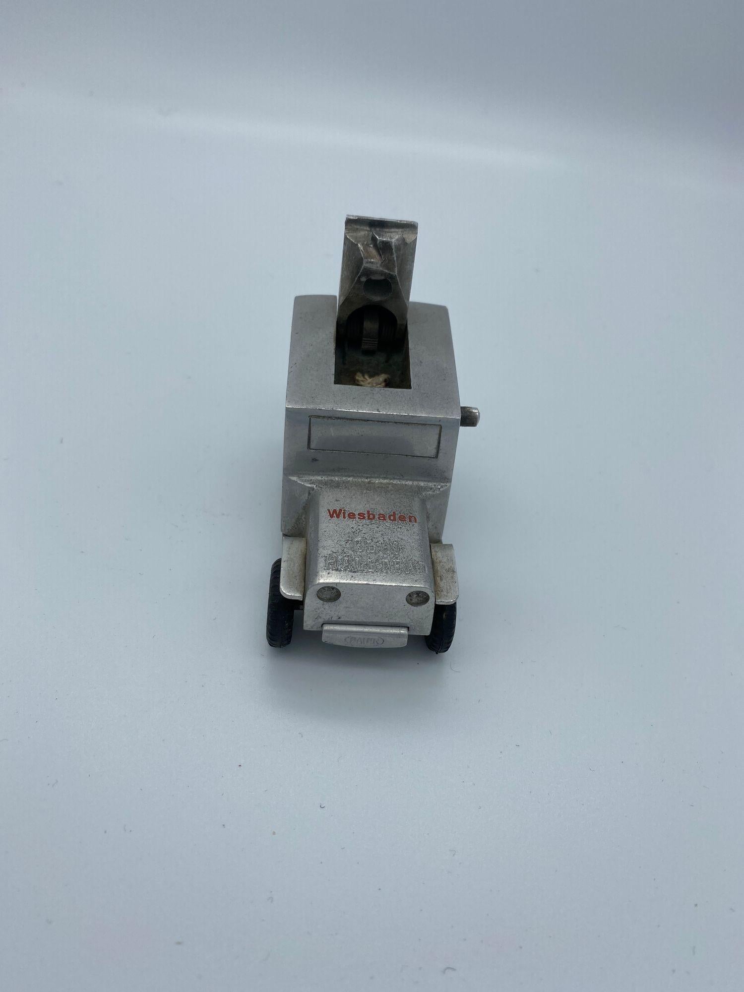 Rare Hand Machined Willys Jeep Ges-Gesch Table Lighter, West Germany by by Baier In Good Condition For Sale In Van Nuys, CA