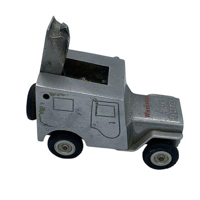 Mid-20th Century Rare Hand Machined Willys Jeep Ges-Gesch Table Lighter, West Germany by by Baier For Sale