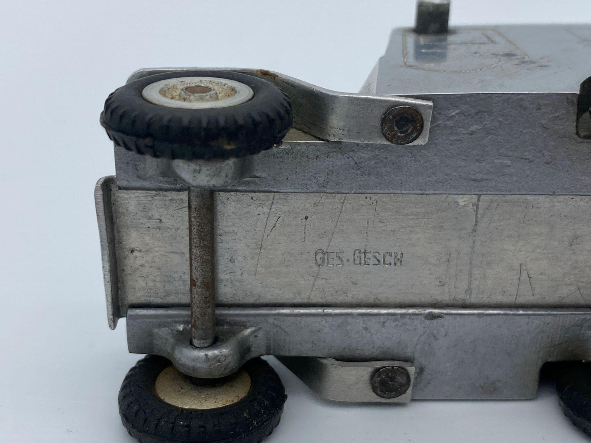 Rare Hand Machined Willys Jeep Ges-Gesch Table Lighter, West Germany by by Baier For Sale 1