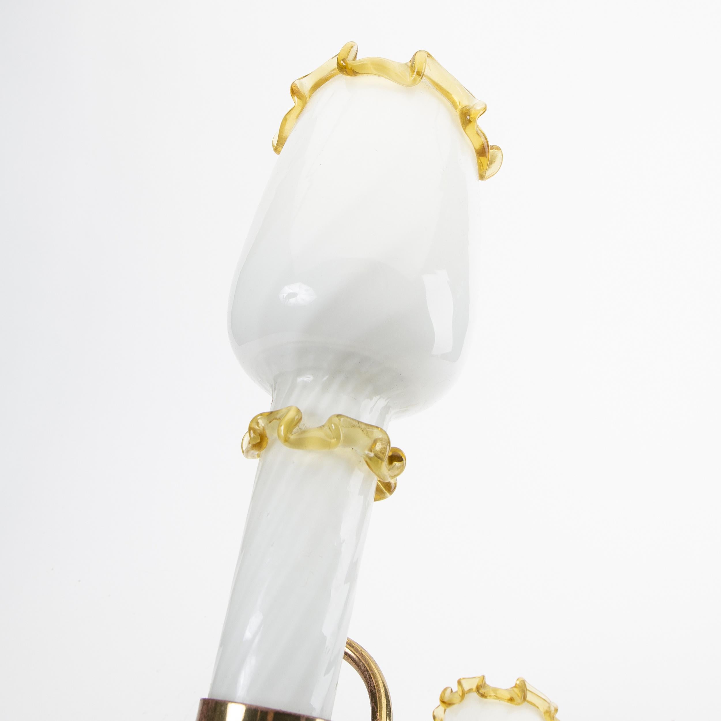 Mid-Century Modern Murano Glass Pair of Sconces Italy 1940 For Sale