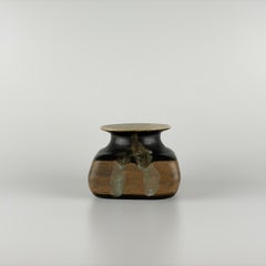 Raro vaso in ceramica dipinto a mano da Bruno Gambone, pezzo unico, Italia, anni ’60