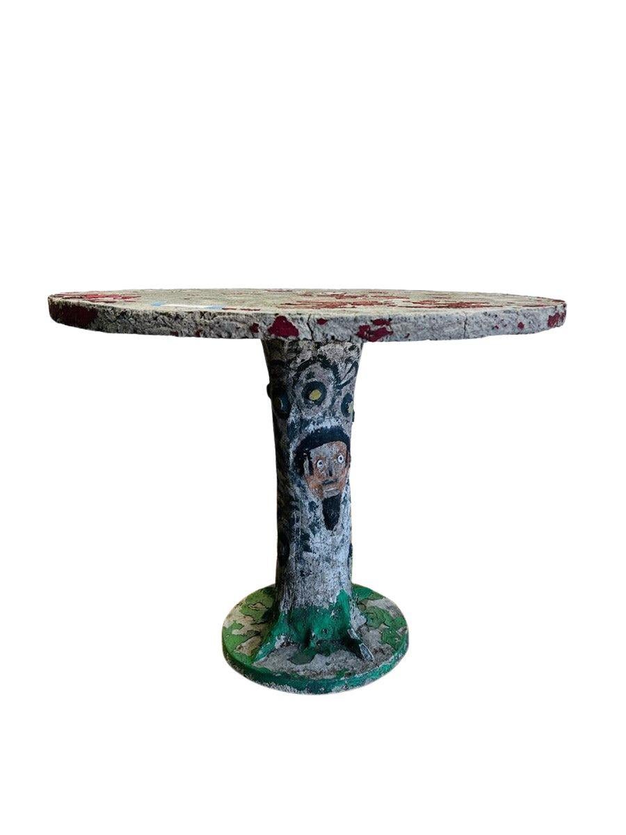 Provincial français Rare table de jardin en faux bois peinte à la main en vente