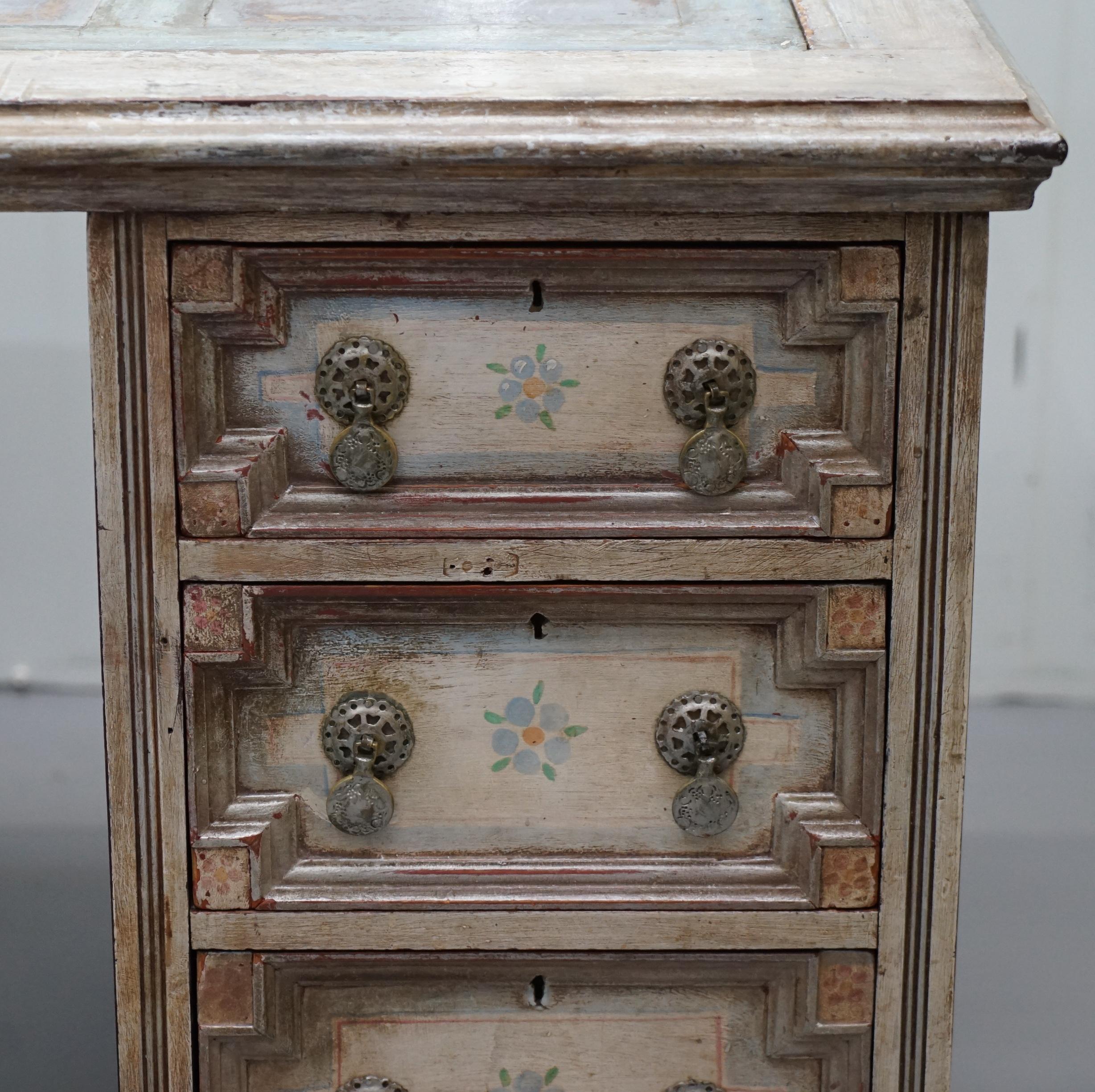 Rare Hand Painted Pedestal Desk by the Artist Ambrose Thomas Marquis d'Oisy For Sale 3