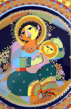 Rare Hand Painted Rosenthal Bjørn Wiinblad Christmas Plate from 1971