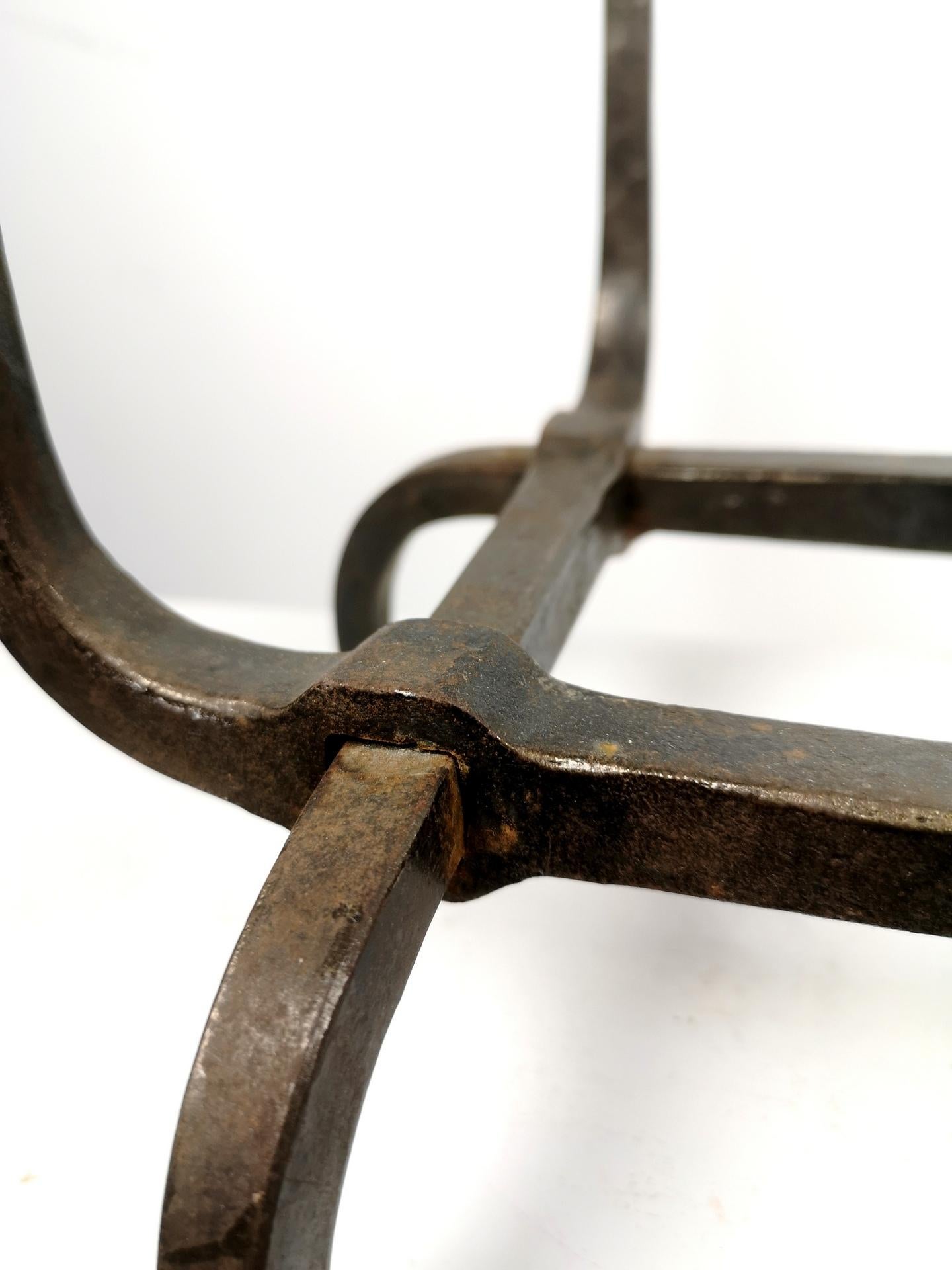 Rare Hand-Wrought Iron Candelabra, in Brutalist Style, 1970's 1