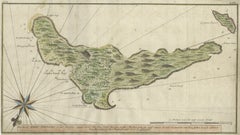 Rare Handcolored Map of Isle de Juan Fernandes 'Robinson Crusoe Island', Chili