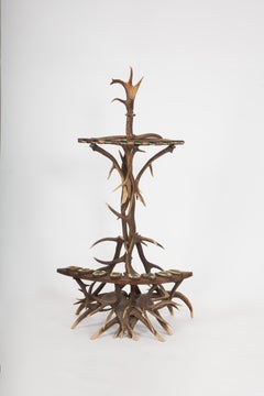 Rare Handcrafted Antler Gun Stand from the Black Forest, 19th Century