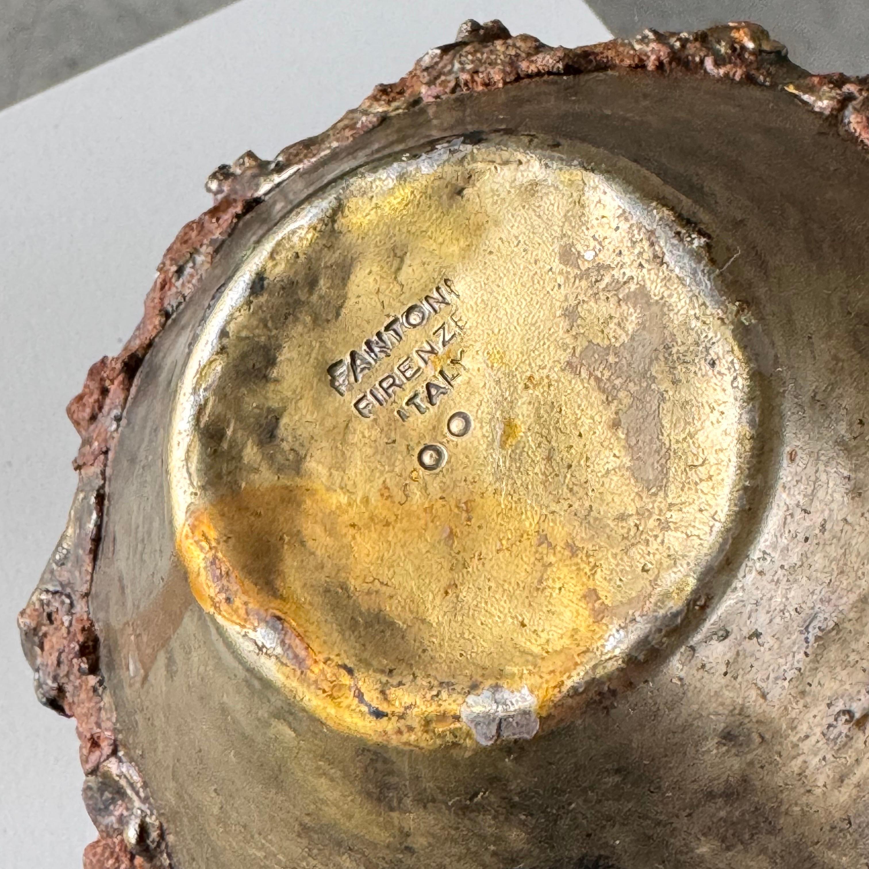 Rare, Handcrafted Brutalist Bronze Vase by Marcello Fantoni, Signed, 1950s For Sale 9