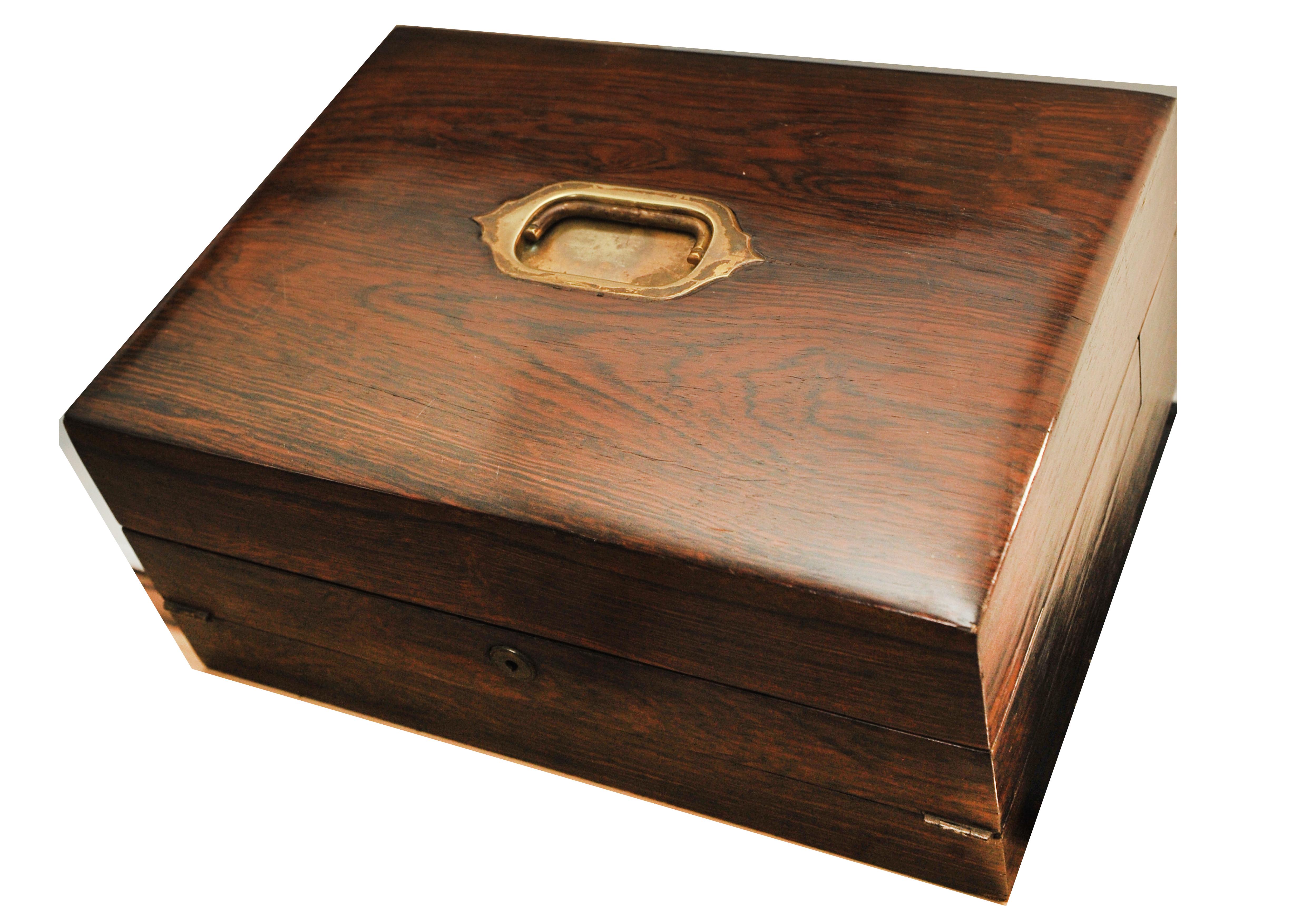 Seltener handgefertigter Regency-Schreibtisch aus Rosenholz mit Klappverschluss aus Leder im Angebot 12