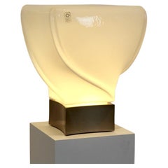 Rare Handmade Leucos Table lamp, Limited Edition in White Opalescent Glass