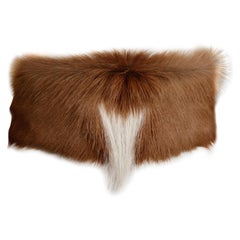Rara cintura da passerella in pelle scamosciata e pelliccia marrone vintage firmata Ann Turk, fatta a mano
