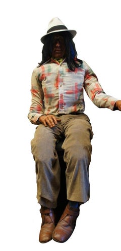 Rare Handmade Vintage Southwestern Life Size Native Doll Mannequin Painted