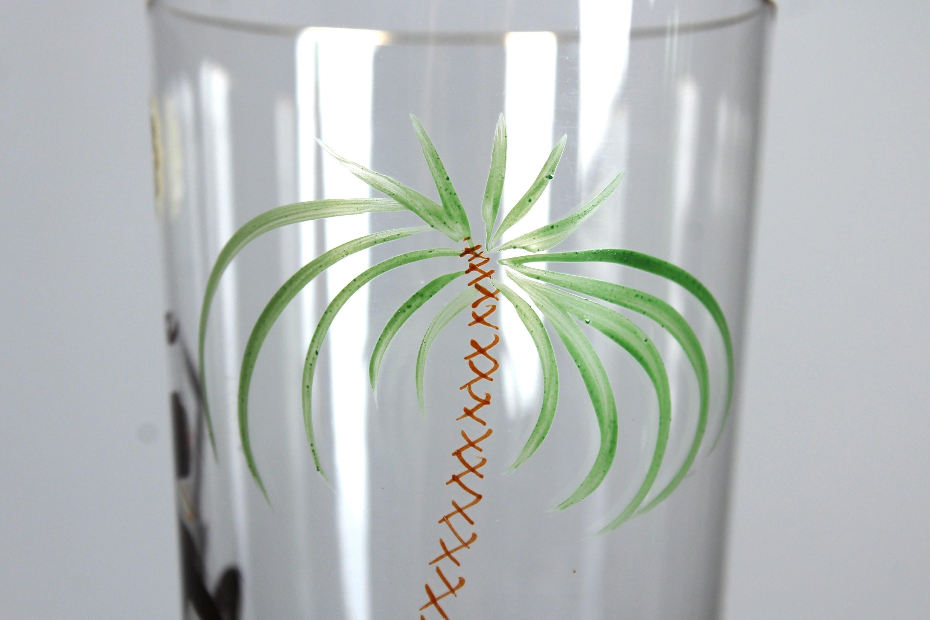 French Rare Handpainted Villeroy & Boch Glass, 1920s, France, 15 cm For Sale