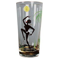 Antique Rare Handpainted Villeroy & Boch Glass, 1920s, France, 15 cm