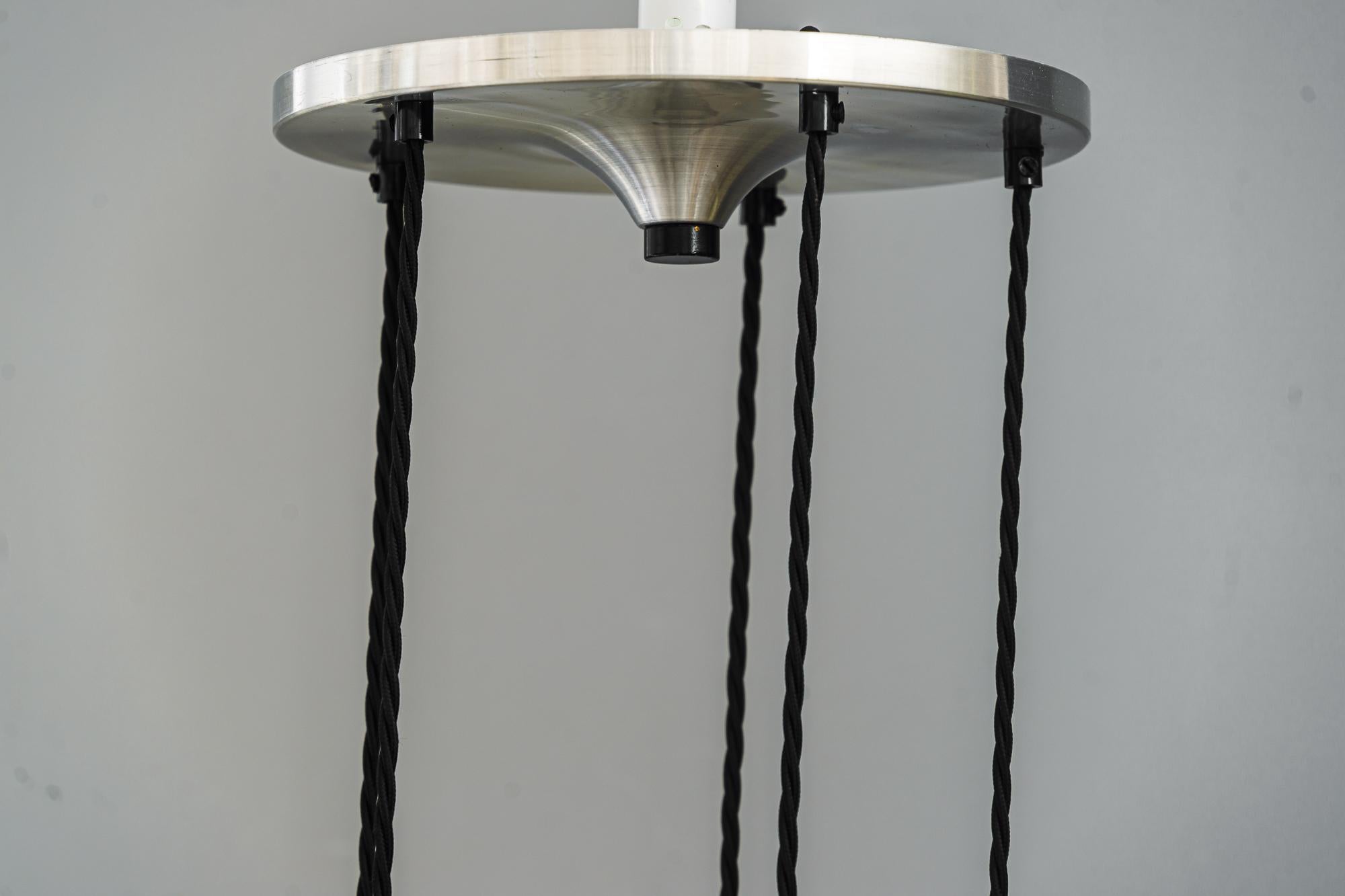 Brushed Rare Hanging Lamp by Henri Mathieu Around, 1970s For Sale