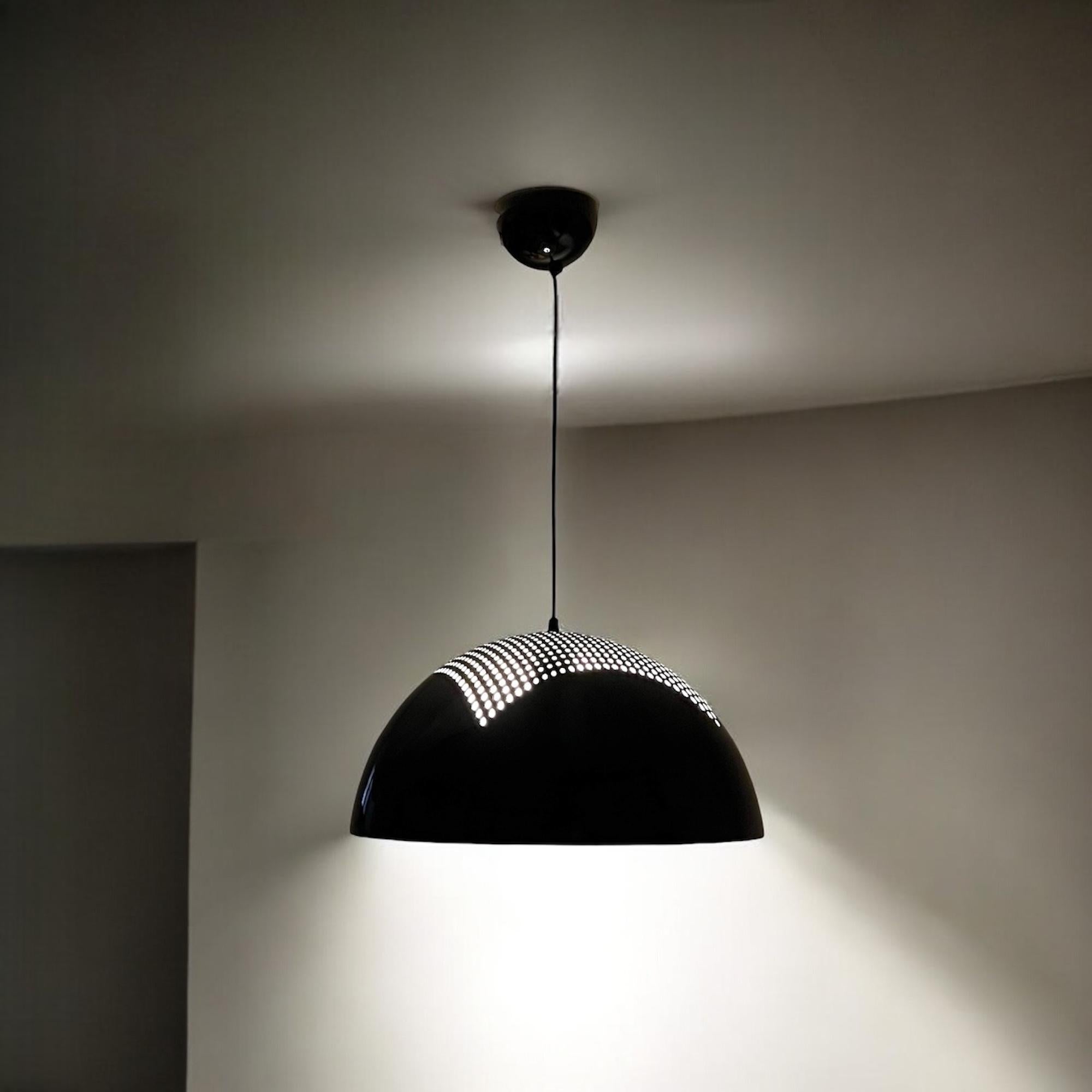Italian Rare Hanging Lamp Made in Italy by Piuluce Vicenza - Minimalistic 1980s Design in vendita