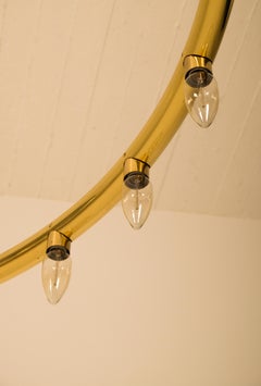 Rare Hans-Agne Jakobsson Brass Chandelier, 1970s