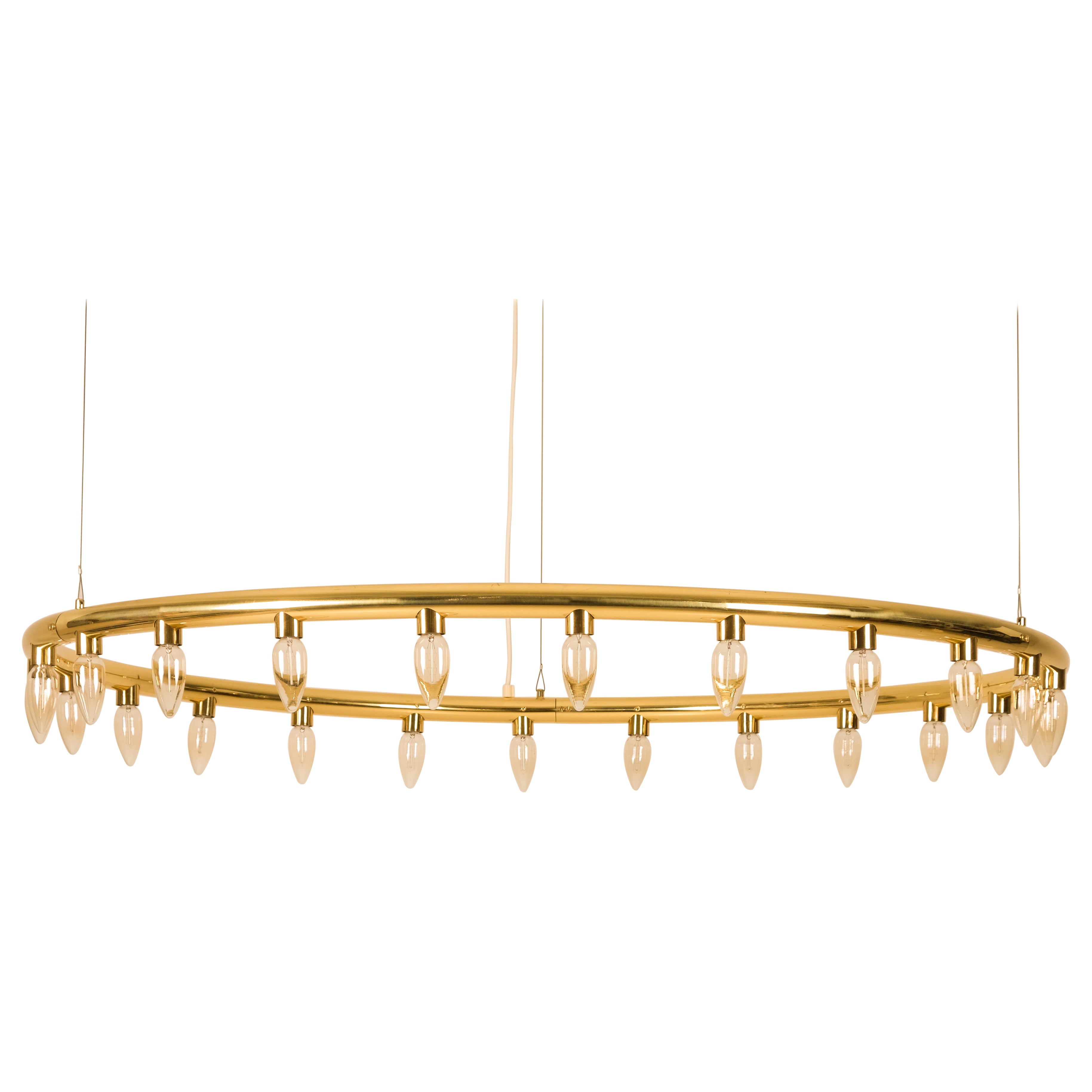 Rare lustre en laiton Hans-Agne Jakobsson, années 1970