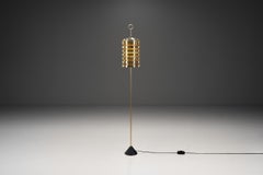 Rare Hans-Agne Jakobsson Brass Floor Lamp for AB Markaryd, Sweden ca 1960s
