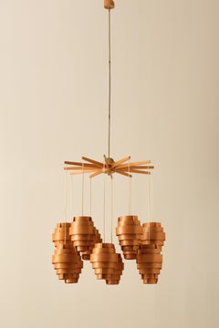 Seltene Hans-Agne Jakobsson-Deckenleuchte, Ellysett, 1960er Jahre