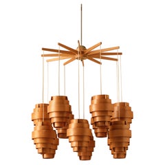 Seltene Hans-Agne Jakobsson-Deckenleuchte, Ellysett, 1960er Jahre