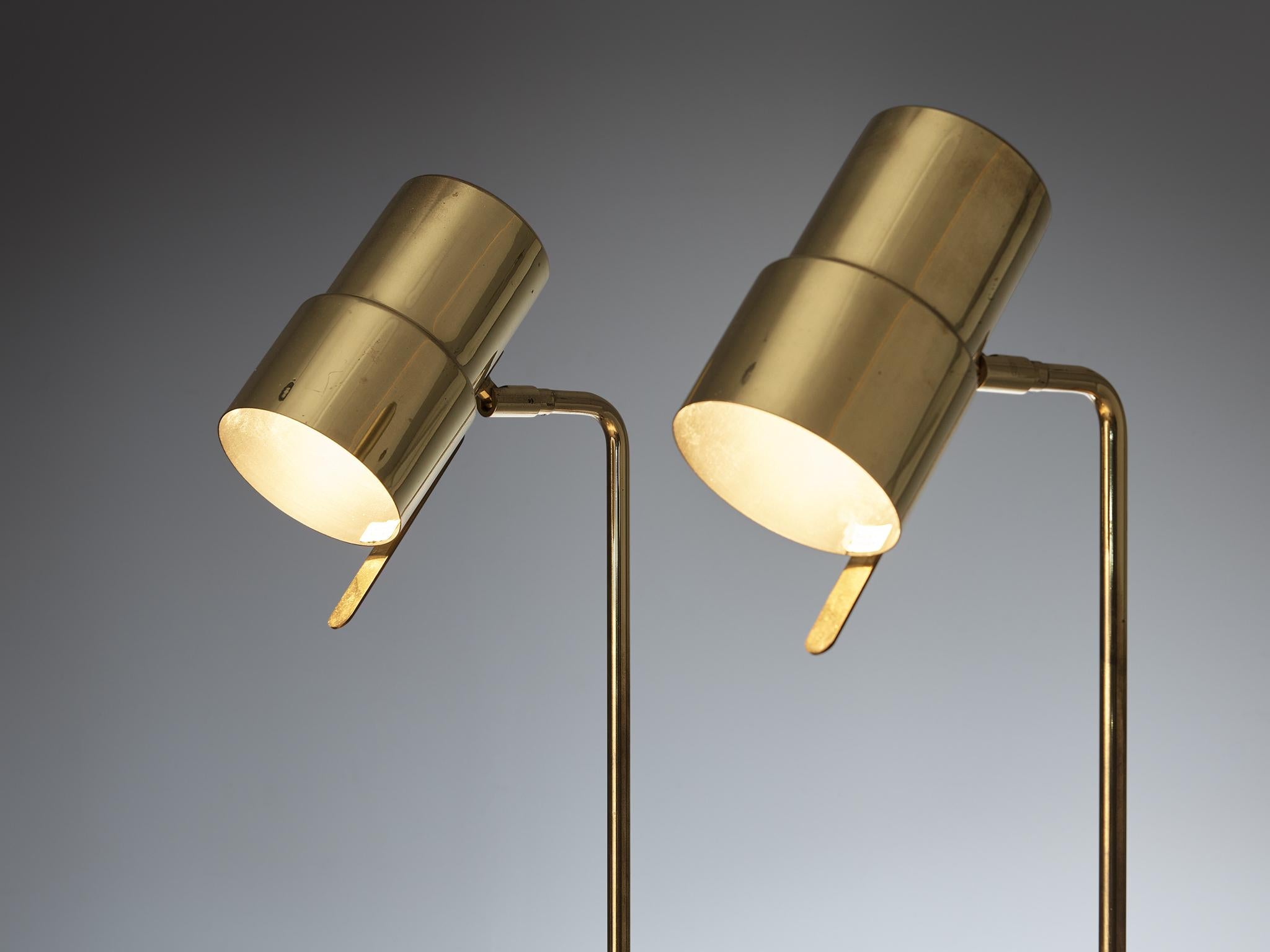 Scandinavian Modern Rare Hans-Agne Jakobsson Desk Lamps ‘Nicke’ in Brass