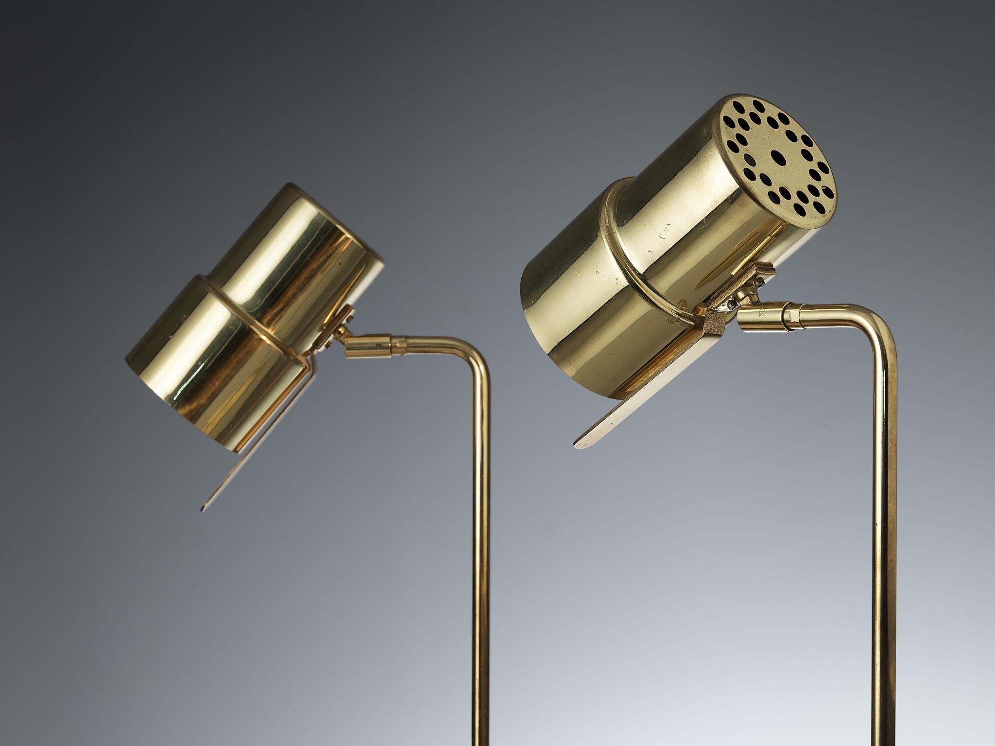 Swedish Rare Hans-Agne Jakobsson Desk Lamps ‘Nicke’ in Brass